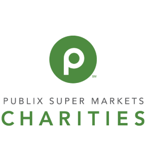 The logo of publix super markets charities featuring a green circle with a white "p" and the charity name in green text.