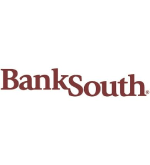 Logo of banksouth, featuring the name in dark red serif font with a small registered trademark symbol on the right.