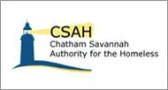 Logo of the chatham savannah authority for the homeless featuring a lighthouse icon and text.