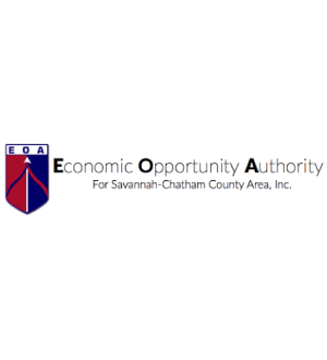 Logo of economic opportunity authority for savannah-chatham county area, inc., featuring a shield with eoa initials and a blue accent.